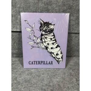 Cute Cat Print Art Purrmaid Caterpillar Lavender Teal Kitten Fantasy 2 pieces